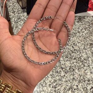 Tory Burch Silver Hoop Earrings